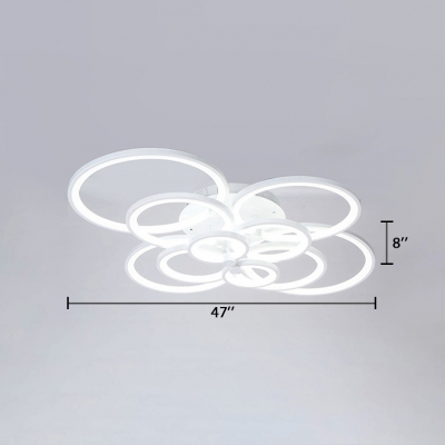 Tiered Ring Ceiling Lamp with Acrylic Shade Modernism Concise Multi Light LED Semi Flush Light