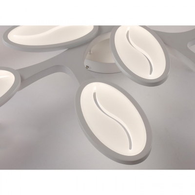 Triple Lights Oval LED Ceiling Light Minimalist Acrylic Flush Mount Light in White for Bedroom