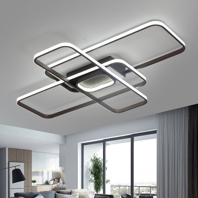 Ultra Thin Oblong Flush Light Fixture Modern Fashion Aluminum LED Flush Mount in Warm/White