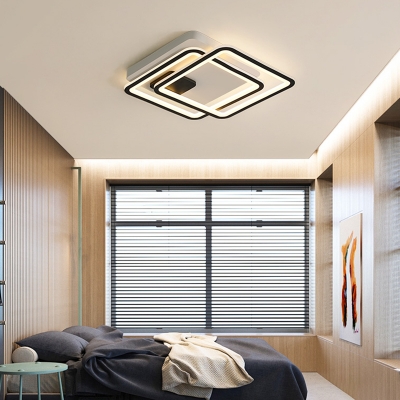 Acrylic Squared Ring Flush Lighting Contemporary Energy Saving LED Ceiling Fixture in Warm/White