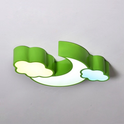 Colorful Moon and Cloud Flushmount Kids Children Room Acrylic Eye Protection LED Ceiling Light
