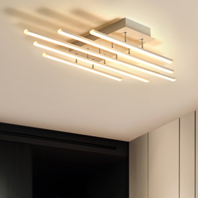 Modern Fashion Bar Ceiling Fixture Metallic Multi Lights LED Lighting Fixture in White