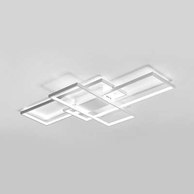 Modernism Rectangular Flush Mount Light Metallic Led Ceiling