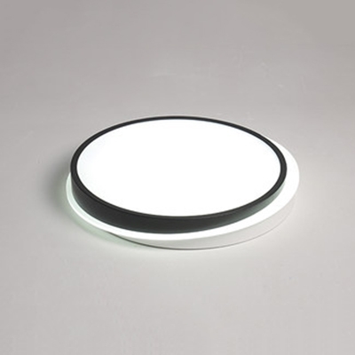 Round Ceiling Flush Mount with Acrylic Shade Stylish Modern LED Flush Light in Black and White