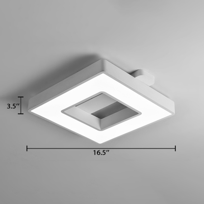 Single Square LED Flush Light Monochromatic Acrylic Decorative Ceiling Flush Mount in Warm/White