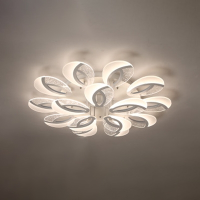 2 Tiers Peacock Design Lighting Fixture Concise Metal Multi Light Ceiling Light in Warm/White/Neutral