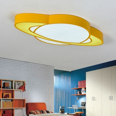Acrylic Planet LED Flush Light Colorful Nursing Room Bedroom Eye Protection Ceiling Fixture