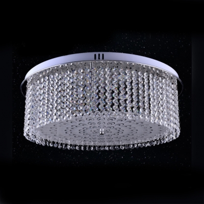 Crystal Beaded Flush Mount Light with Peacock Design Modernism LED Ceiling Fixture in Third Gear