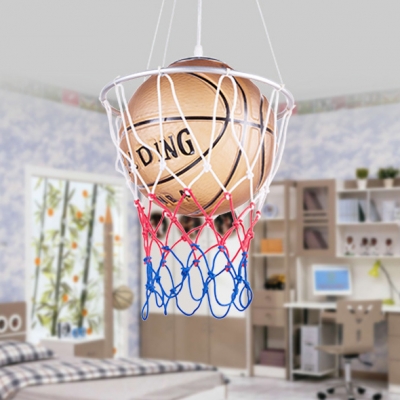Glass Shade Suspended Light With Brown, Basketball Ceiling Light Fixture