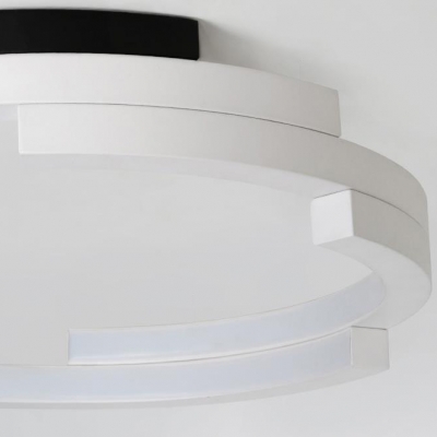 Metallic Arched Flush Mount Post Modern Art Deco Surface Mount LED Light in Black and White