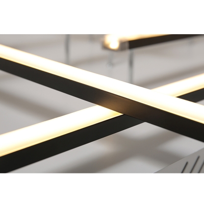 Metallic Crossed Lines Semi Flush Mount Modern Chic Multi Lights LED Ceiling Light in Warm/White