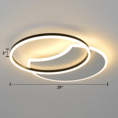 Metallic Halo Ring LED Lighting Fixture Nordic Style Flush Light in Neutral for Hotel Hall