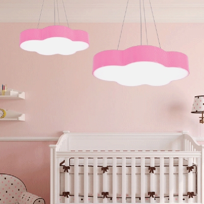 Orange/Pink Cloud Suspended Light Acrylic Decorative LED Hanging Lamp for Amusement Park