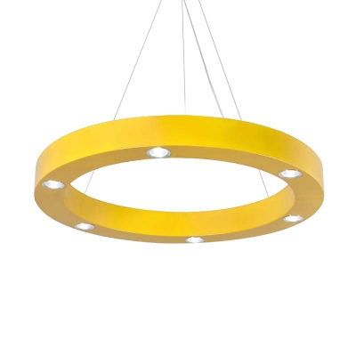 Ring Shape 6-LED Flush Ceiling Light Orange/Yellow Metal Ceiling Lamp for Corridor