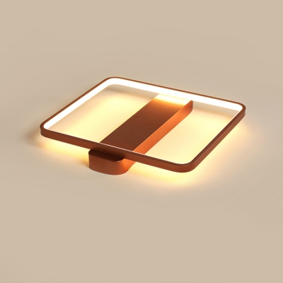 Rose Gold Square Frame Lighting Fixture Modern Concise Acrylic LED Surface Mount Ceiling Light