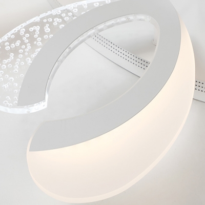 Round Canopy LED Ceiling Light Concise Acrylic Multi Lights Ultra Thin Semi Flushmount in White