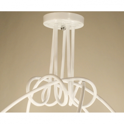 Triple Lights Twisted Ceiling Fixture Stylish Modern Metallic Semi Flush Mount Lighting in White