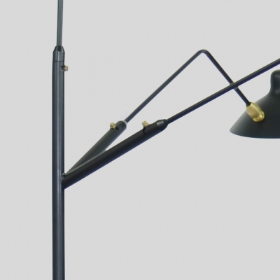 3 Lights Duckbill Standing Light Post Modern Rotatable Metal Floor Lamp in Black for Living Room