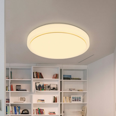 Drum LED Flush Light Nordic Style Simple Acrylic Lampshade Ceiling Fixture in Warm/White