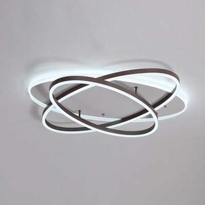 Metal Ellipse LED Ceiling Fixture Contemporary Decorative Flush Mount in Warm/White