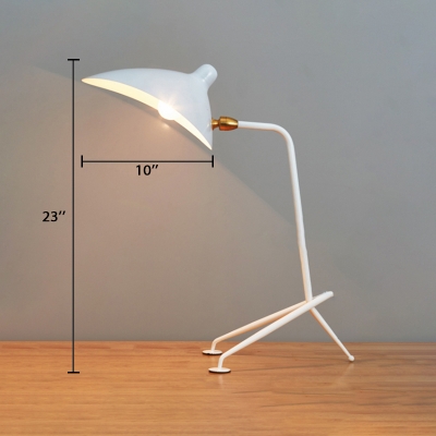 Metallic Duckbill Desk Lamp Modern Chic 1 Bulb Standing Table Light in White for Study Room