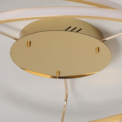 Modern Chic Veloce Ceiling Light Aluminum LED Semi Flush Mount in Brass for Restaurant