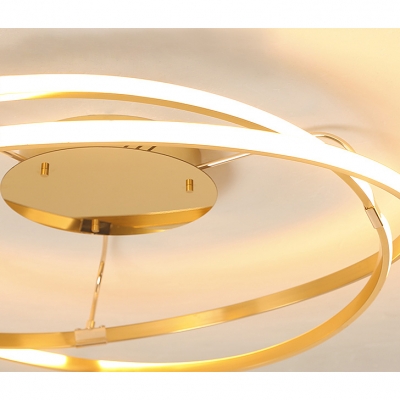 Modern Chic Veloce Ceiling Light Aluminum LED Semi Flush Mount in Brass for Restaurant