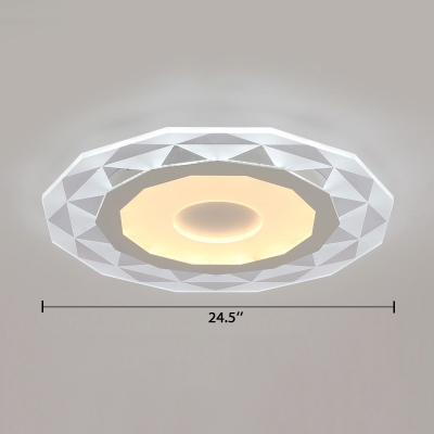 Modernism Diamond Pattern Ceiling Lamp with Polygon Acrylic LED Ceiling Flush Mount in Warm/White