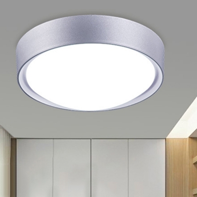Round LED Flushmount Contemporary Concise Acrylic 1 Light Ceiling Lamp in Silver for Living Room