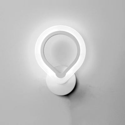 1/2 Heads Teardrop Ceiling Lamp Modernism Acrylic LED Semi Flush Light in Warm/White
