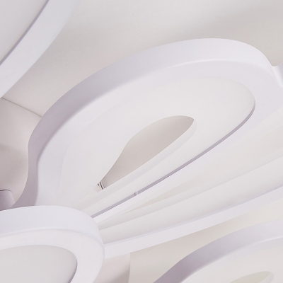 5 Heads Heart Shape Ceiling Chandelier Modern Chic Acrylic LED Semi Flushmount in Warm/White/Neutral