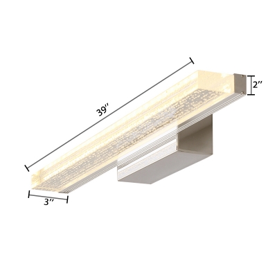 Acrylic Vanity Light with Linear Shape Modern Chic LED Wall Lamp in Stainless for Bathroom