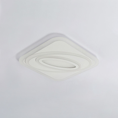 Contemporary Quadrate LED Ceiling Lamp with Oval Decorative Acrylic Flush Mount in Warm/White