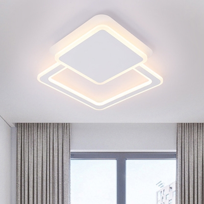 Geometric Square Flush Light Fixture Modernism Stylish Acrylic Flush Light in Integrated LED