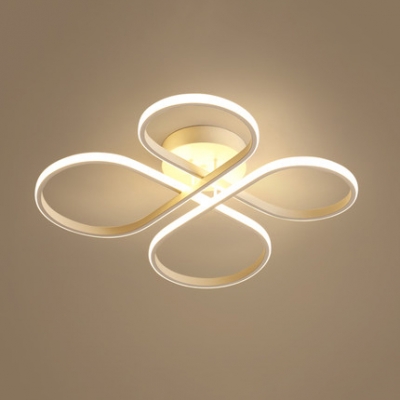 Minimalist Twist LED Ceiling Lamp Plastic Semi Flush Light Fixture in Warm/White/Neutral