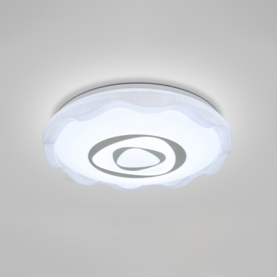 Modern Fashion Scalloped Flushmount with Triangle Pattern Acrylic LED Flush Light in Warm/White
