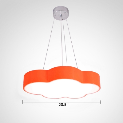 Orange/Pink Cloud Suspended Light Acrylic Decorative LED Hanging Lamp for Amusement Park