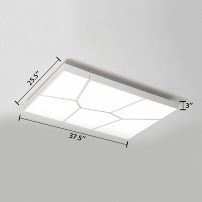Rectangular Flush Light Fixture with Water Cube Design Modernism Acrylic LED Ceiling Lamp in White