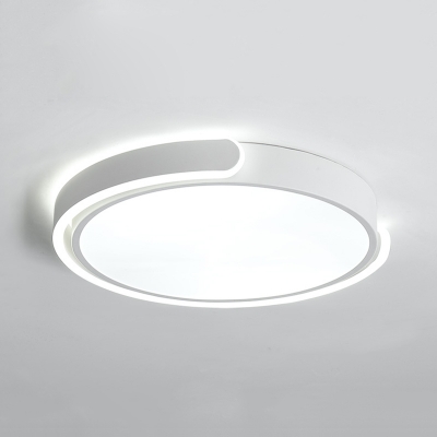 White Ultra Thin Round Flush Light Simplicity Acrylic Surface Mount Ceiling Light for Sitting Room