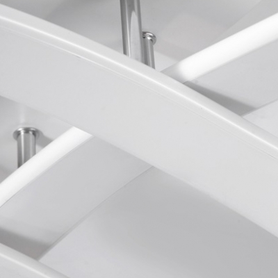 4 Curve Bar Ceiling Fixture Modern Chic Metallic LED Semi Flush Mount Lighting in Warm/White