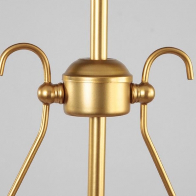6 Lights Bowl Chandelier Light Industrial Wrought Iron Art Deco Hanging Lamp in Brass