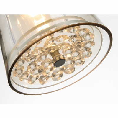 Cognac Glass Spire Hanging Lamp Contemporary Height Adjustable Triple Pendant Light for Corridor