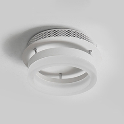 Contemporary Circle Ceiling Light Acrylic Shade LED Semi Flush Mount in Warm/White for Foyer