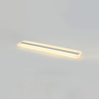 Minimalist Linear Flush Mount Lighting Acrylic LED Ceiling Fixture in Warm/White for Corridor