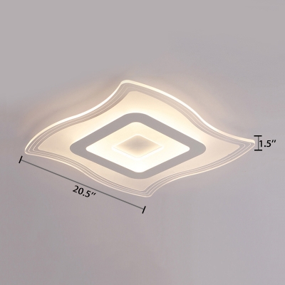 Modern Fashion Ultrathin Flush Light Acrylic LED Ceiling Fixture in Warm/White for Sitting Room