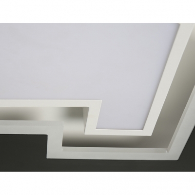 Modernism Quadrate Ceiling Light with Geometric Acrylic Shade LED Ceiling Flush Mount in Black and White