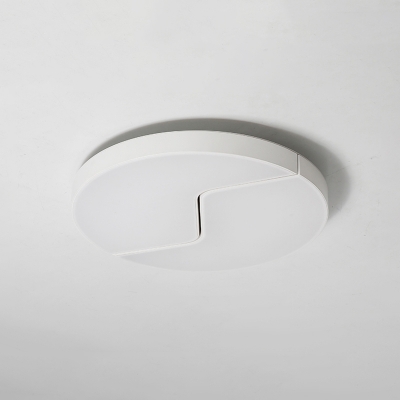 Round Ceiling Fixture Minimalist Modern Acrylic LED Flush Mount Light in White for Coffee Shop