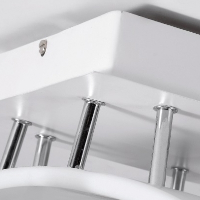 4 Curve Bar Ceiling Fixture Modern Chic Metallic LED Semi Flush Mount Lighting in Warm/White
