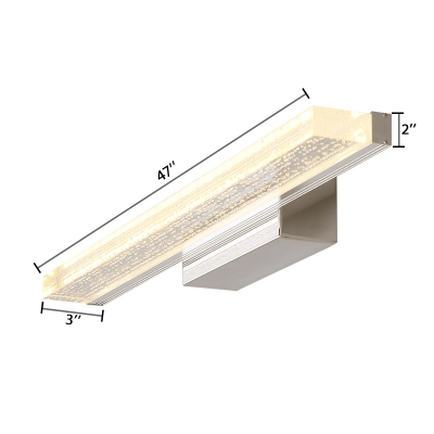 Acrylic Vanity Light with Linear Shape Modern Chic LED Wall Lamp in Stainless for Bathroom