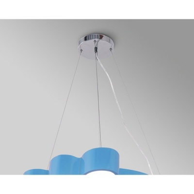 Acrylic Footprint Shade Pendant Lamp Kindergarten LED Hanging Light in Blue/Pink/Red/Yellow